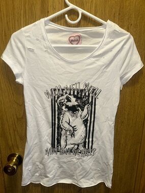 Custom White Graphic Short Sleeve Tee with Black Print